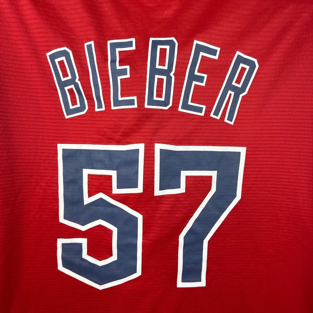 Cleveland‎ Guardians Baseball Jersey Red Bieber 57 Adult XL fan game day ready - Picture 9 of 11